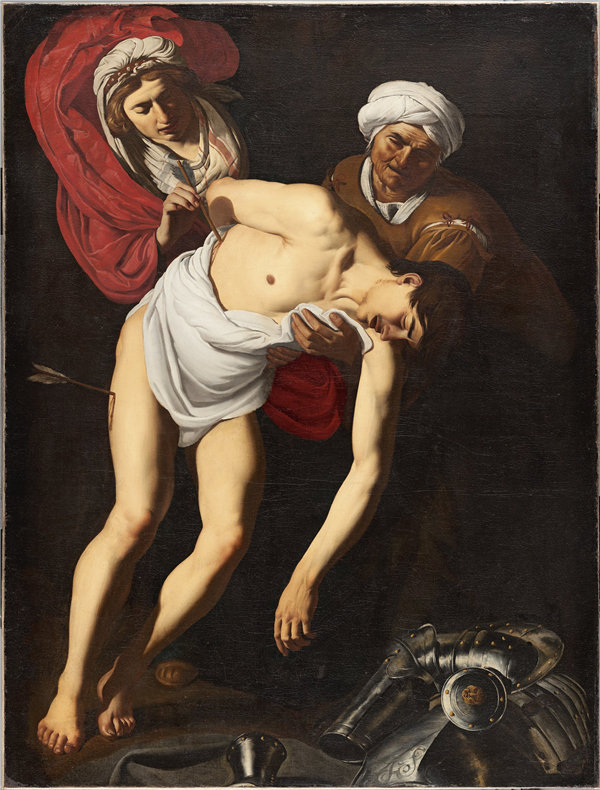 德里克·凡·巴布伦(dirck van baburen)-圣塞巴斯蒂安参加圣艾琳和她的女仆 1615年-1621年_1