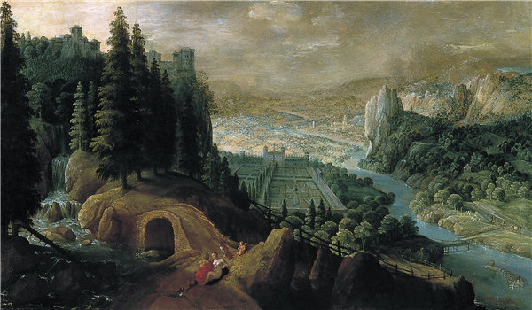 维尔哈希特(Tobias Verhaecht)-金星和阿多尼斯的山地景观 1600年油画