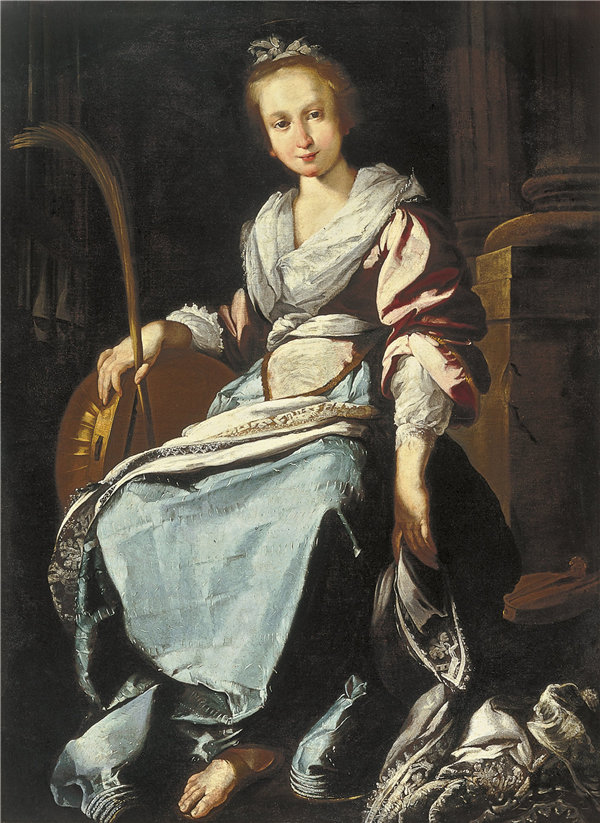 贝尔纳多·斯特罗兹（Bernardo Strozzi）-圣塞西莉亚 1625年-1630年油画