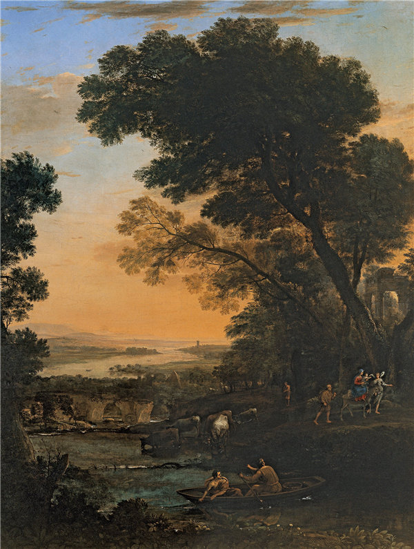 克劳德·洛林（Claude Lorraine）-飞往埃及的田园风光 1663年油画作品