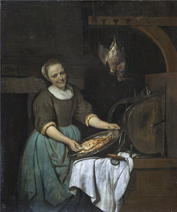 加布里埃尔·梅苏（Gabriel Metsu）-厨师 1657年-1662年油画高清下载