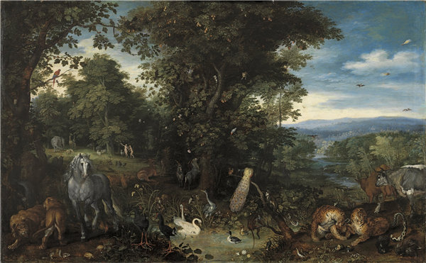 扬·布鲁格赫尔（Jan Brueghel）-伊甸园 1610年-1612年油画高清
