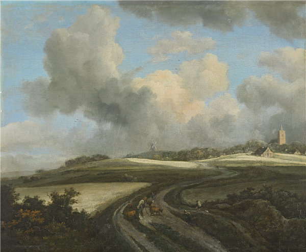 雅各布·伊萨克斯（Jacob Isaacksz）-Zuider Zee附近穿过玉米田的路 1660年-1662年油画