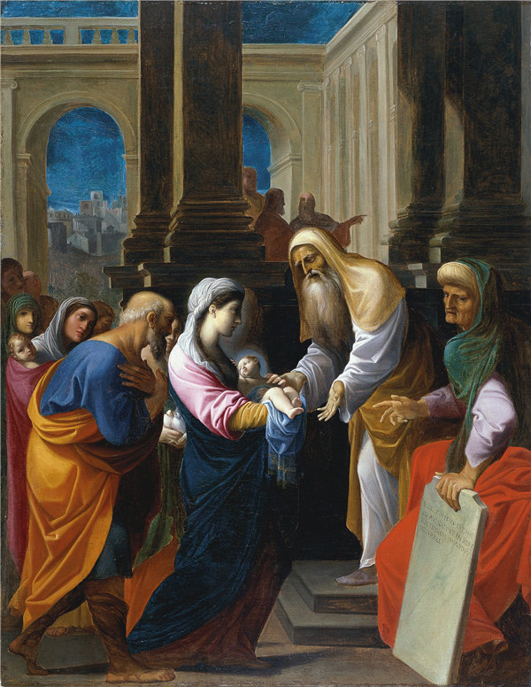 卢多维科·卡拉奇（Ludovico Carracci）-圣殿中基督孩子的介绍 1605年油画