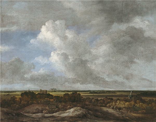 雅各布·伊萨克斯（Jacob Isaacksz）从沿海沙丘查看内陆 1670年油画高清