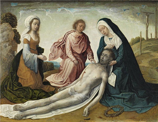 胡安·德·法兰德斯（Juan de Flandes）-对死基督的感叹 1500年作品高清