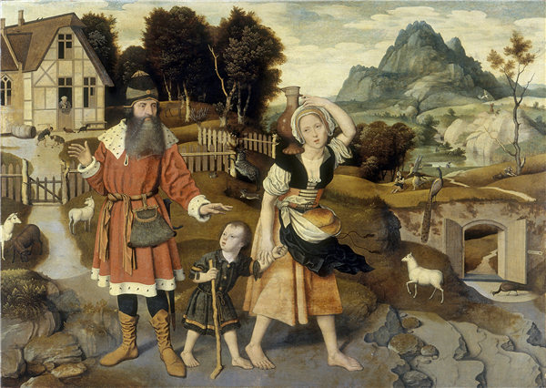 扬·莫斯塔特（Jan Mostaert）-驱逐夏甲 1520年-1525年作品高清下载