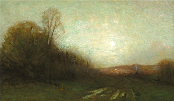 查尔斯·梅尔维尔·杜威（Charles Melville Dewey），《一天的终结》 1909年油画高清