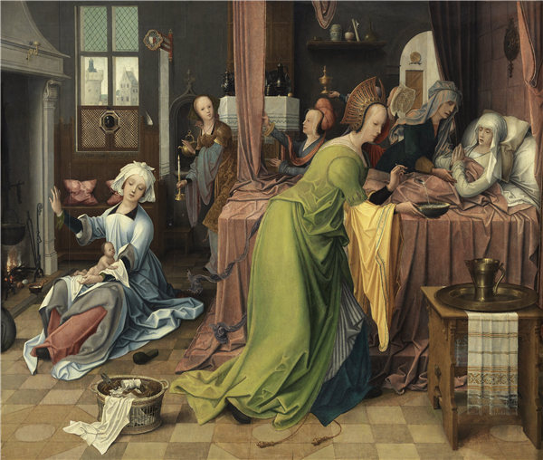 扬·德·比尔（Jan de Beer）-处女的诞生 1520年油画高清下载