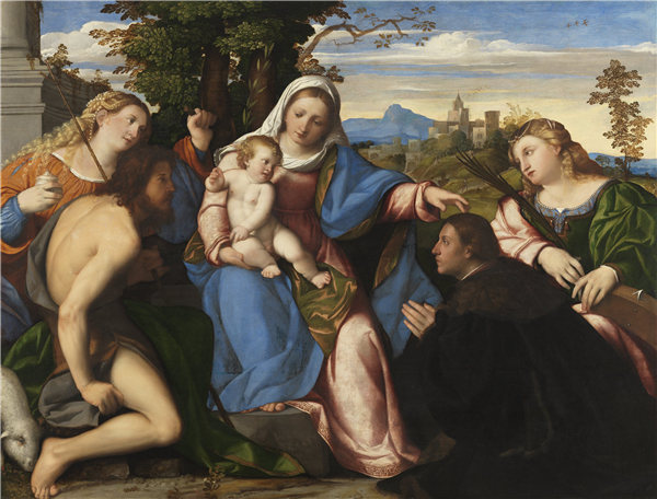 帕尔玛·韦基奥（Jacopo Negretti）-圣母子与圣徒和捐助者 1518年-1520年作品