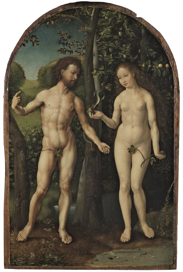 扬·高萨特（Jan Gossaert）-亚当和夏娃 1507至1508年作品高清