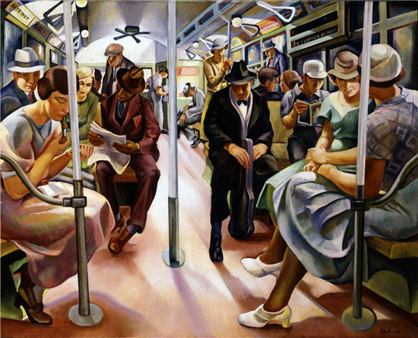 莉莉·弗雷迪（Lily Furedi），地铁， 1934年油画高清下载