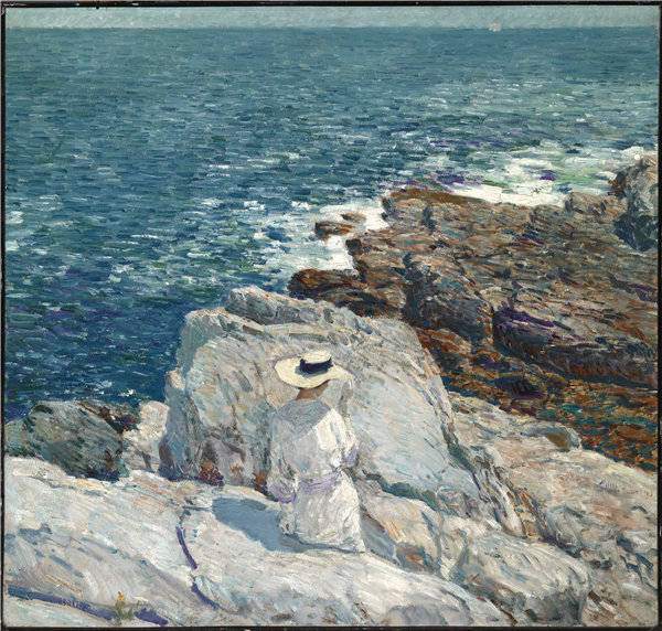柴尔德·哈萨姆(Childe Hassam),《南方壁架》,阿普尔多尔, 1913年油画高清