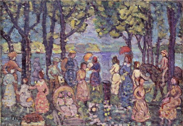 莫里斯·普伦德加斯特（Maurice Prendergast），-夏天，新英格兰  1912年油画