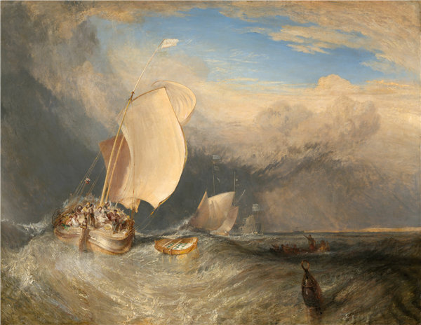 约瑟夫·马洛德·威廉·特纳（Joseph Mallord William Turner）-渔船与仓鼠讨价还价 1837年油画