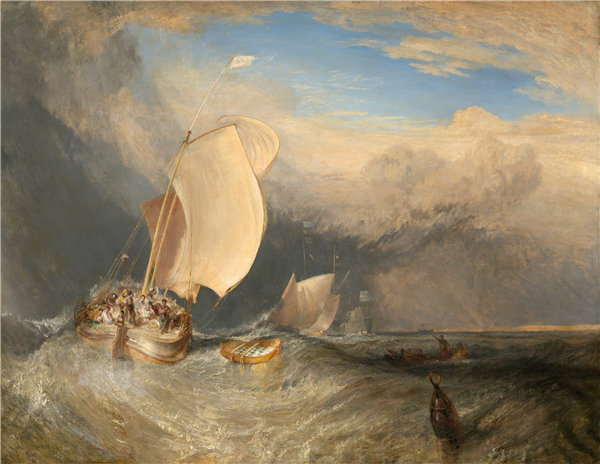 约瑟夫·马洛德·威廉·特纳(Joseph Mallord William Turner)-渔船与仓鼠讨价还价 1837年油画