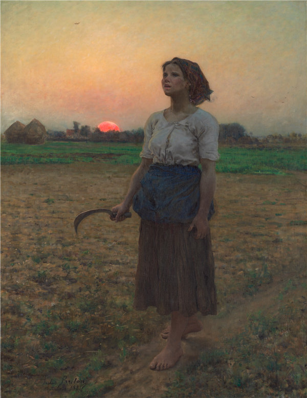 朱尔斯·布雷顿(Jules Adolphe Breton)-云雀之歌 1884年油画