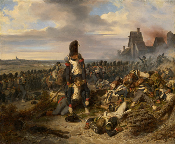 约瑟夫·路易斯·希波吕特·贝兰热（Joseph Louis Hippolyte Bellangé）-战斗场景 1825年法国油画