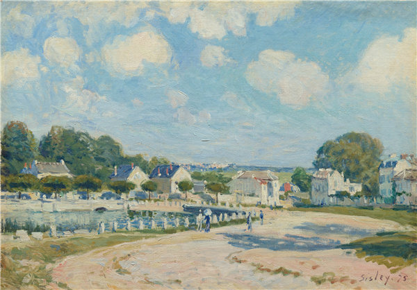 阿尔弗雷德·西斯利(Alfred Sisley)-1875年,马利(Marly)的饮水处油画