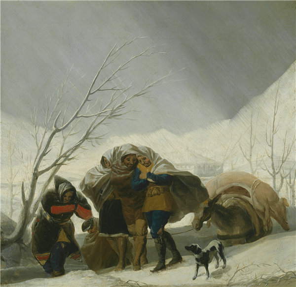 弗朗西斯科·何塞·德·戈雅·卢肯斯（FranciscoJoséde Goya y Lucientes）-冬季场景 1786年西班牙油画