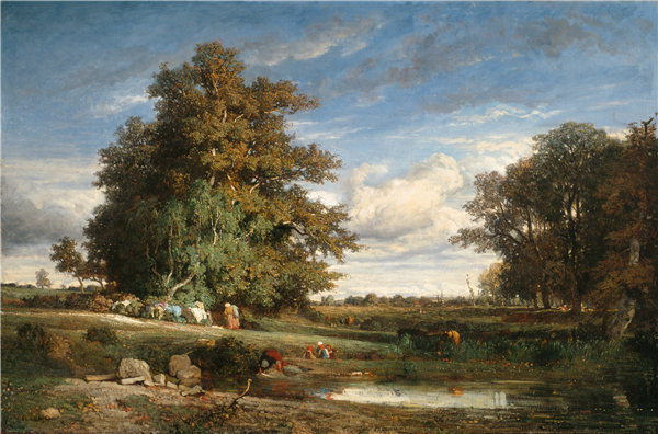 康斯坦·特罗荣（Constant Troyon）（法国）-沼泽，1840年油画