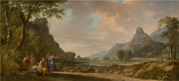 皮埃尔-亨利·德·瓦朗谢讷（Pierre-Henri de Valenciennes）-阿索斯山被刻成亚历山大大帝的纪念碑，1796年法国油画