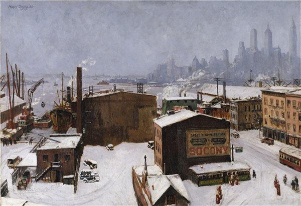 哈里·肖克勒（Harry Shokler）-海滨-布鲁克林，1934年油画