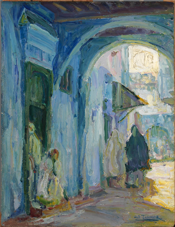 亨利·奥萨瓦·坦纳（Henry Ossawa Tanner）-街丹吉尔  1910年油画