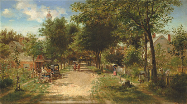 爱德华·拉姆森·亨利（Edward Lamson Henry），乡村商店， 1885年油画