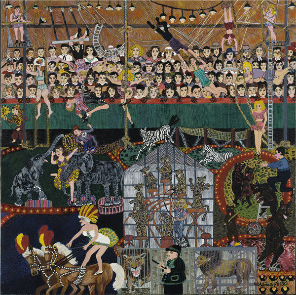 阿尔比娜·费尔斯基（Albina Felski）-《马戏团》（The Circus）  1971年油画