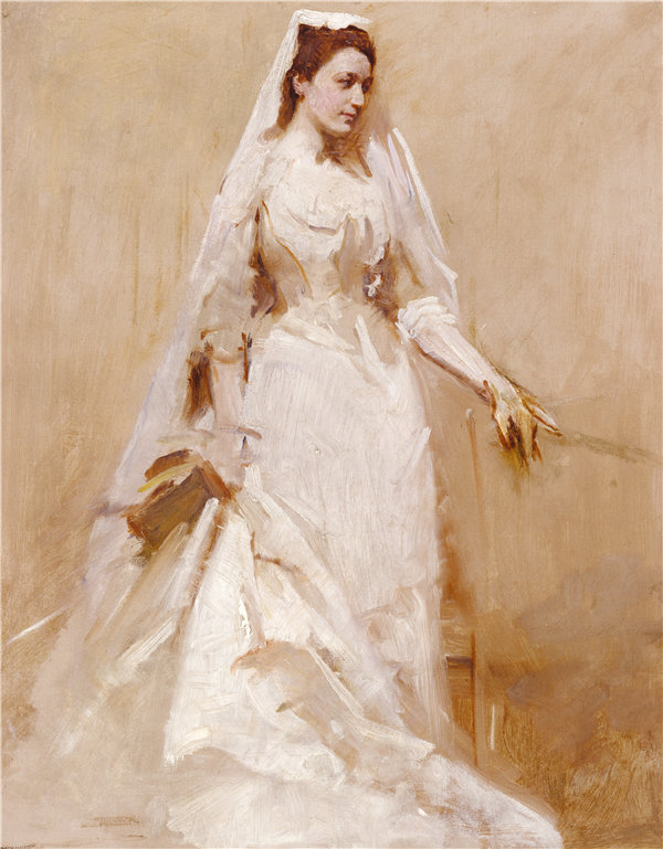 雅培·汉德森·塞耶（Abbott Handerson Thayer）-《新娘》 1895年高清油画