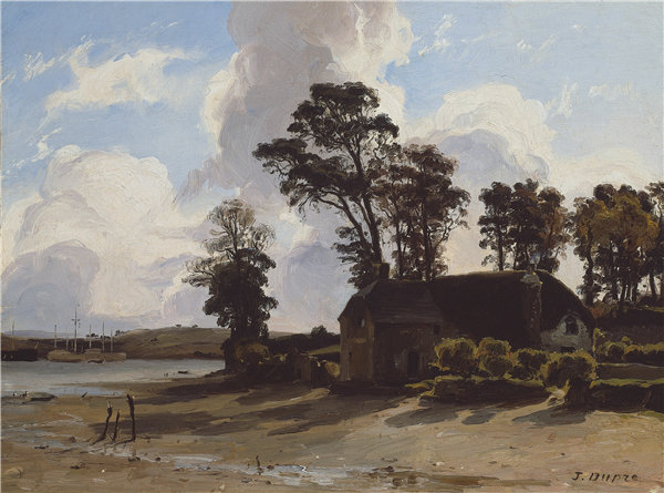 朱尔斯·杜佩（JulesDupré）-河口农场，1830年法国油画