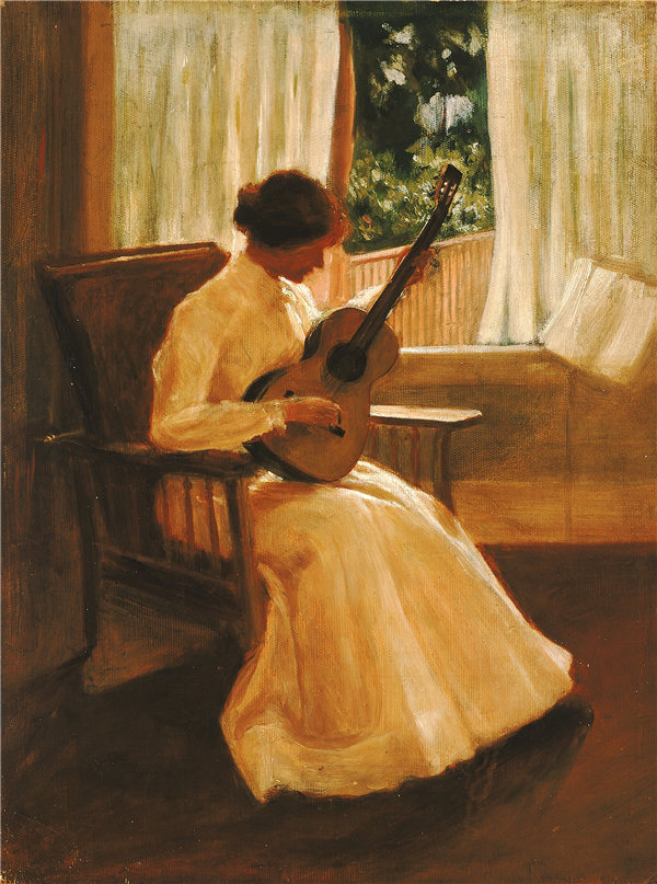 凯特·克利夫顿·奥斯古德·福尔摩斯（Kate Clifton Osgood Holmes）- 1903年夏天油画