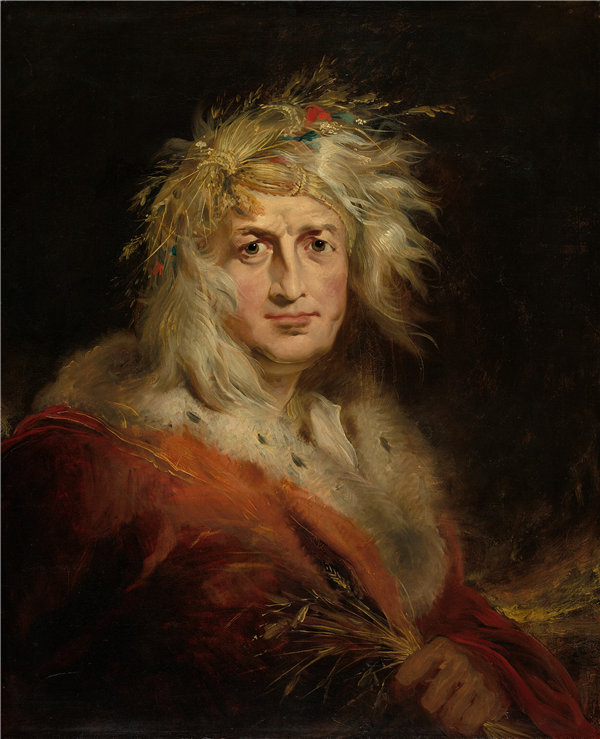 理查德·韦斯特尔（Richard Westall）-大卫·加里克作为李尔王（King Lear） 1815年英国油画