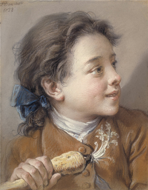 弗朗索瓦·布歇（François Boucher）-胡萝卜男孩（1738年）油画高清下载