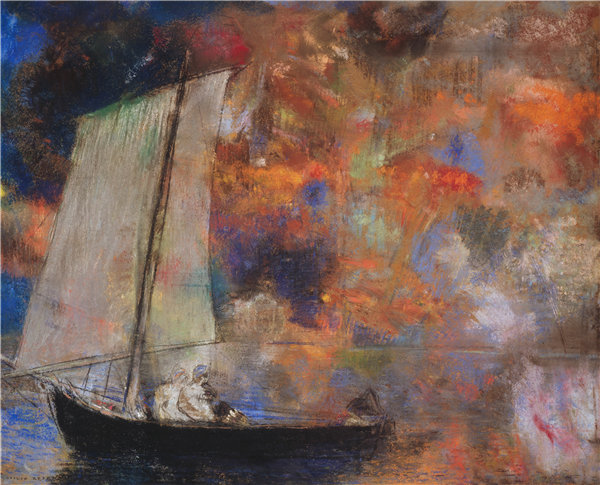 奥迪隆·雷顿（Odilon Redon）花云 1903年油画高清下载