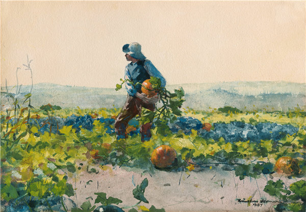 温斯洛·荷马（Winslow Homer）-为成为农夫的男孩，1887年作品