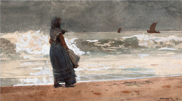 温斯洛·荷马（Winslow Homer）-《守望者》，泰恩茅斯，1882年作品