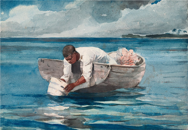 温斯洛·荷马（Winslow Homer）-水扇，1898年作品高清下载