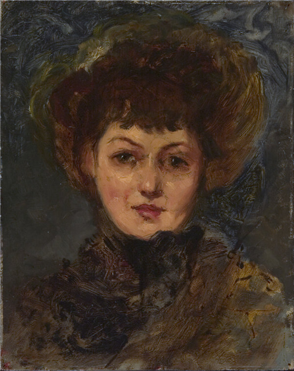 埃莉诺·格里特雷克斯（Eleanor Greatorex）-《约翰·吉拉特利夫人肖像》  1890-1897年油画