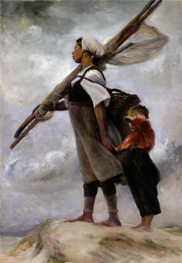 伊丽莎白·努尔塞（Elizabeth Nourse），皮卡第（Fisher）的皮卡第女孩， 1889年油画