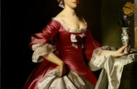约翰·辛格尔顿·科普利（John Singleton Copley）-乔治·沃森夫人  1765年油画