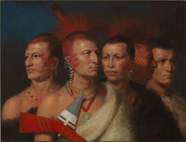 查尔斯·伯德·金（Charles Bird King），年轻的奥马哈（Omahaw），战争之鹰，小密苏里州和波尼族， 1821年油画