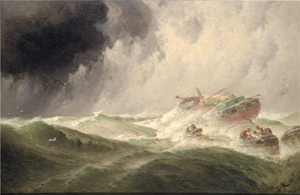 哈灵顿·菲茨杰拉德（Harrington Fitzgerald），《沉船》， 1901年油画