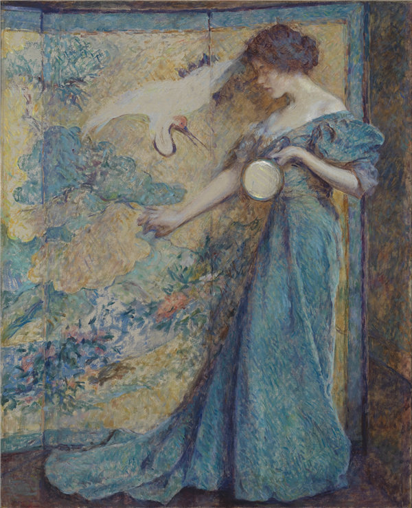 罗伯特·里德（Robert Reid）-《镜报》  1910年油画高清作品