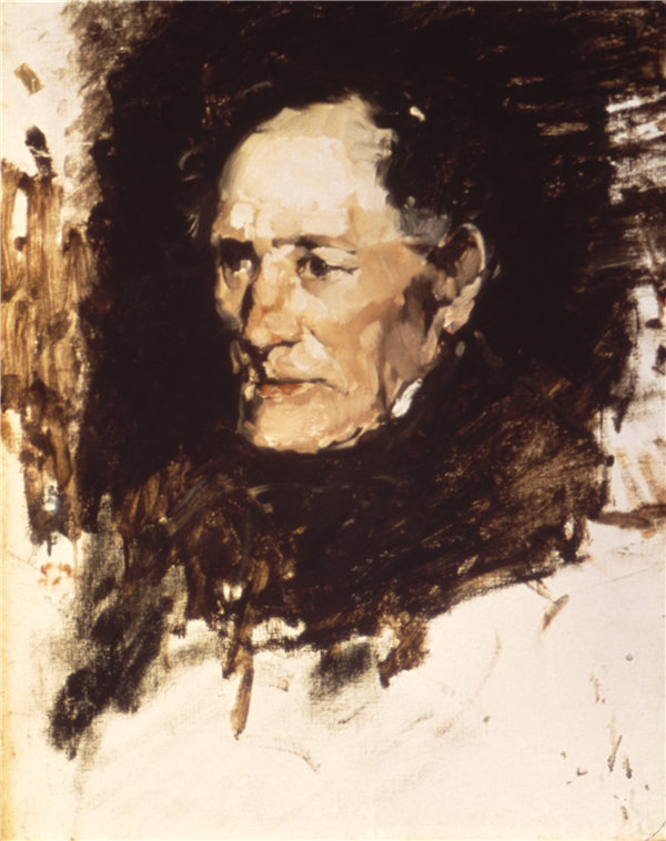 弗兰克·杜文内克(Frank Duveneck)-一位老人头 1877-1879年油画