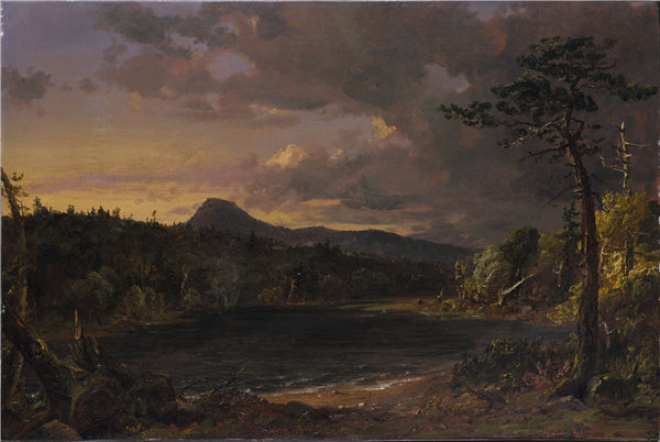 贾斯珀·弗朗西斯·克罗普西（Jasper Francis Cropsey）-卡茨基尔溪（Catskill Creek）  1850年油画高清