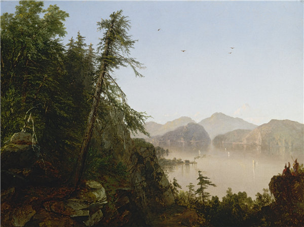 约翰·弗雷德里克·肯塞特（John Frederick Kensett），《哈德逊河沿岸》， 1852年油画