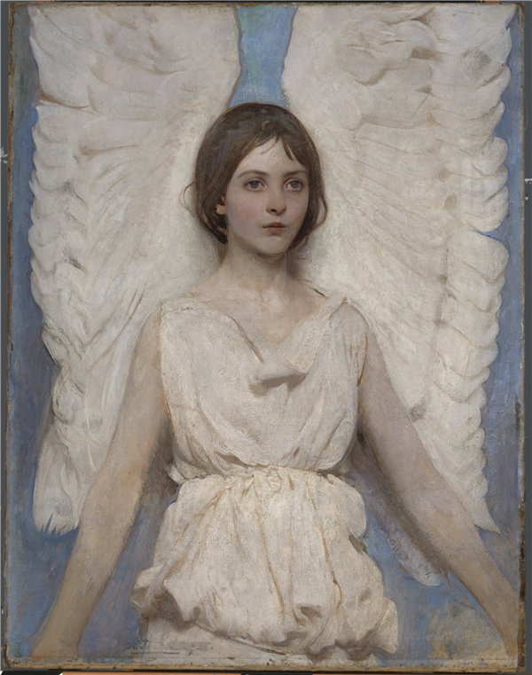 雅培·汉德森·塞耶（Abbott Handerson Thayer）-天使， 1887年油画