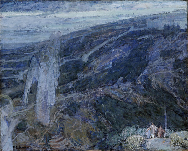 亨利·奥萨瓦·坦纳（Henry Ossawa Tanner），《天使出现在牧羊人》 1910年油画